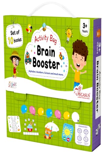 Brain Booster Activity Bag for Kids & Children |Set of 10 Books| Dot to Dot,Look & Find…