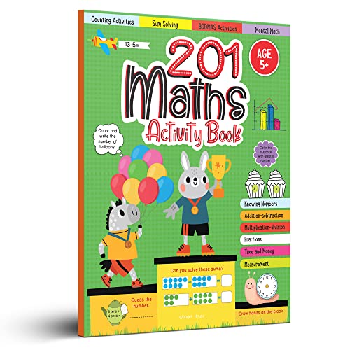 201 Maths Activity Book: Fun Activities and Practice Sheets | Learn Counting, Addition…