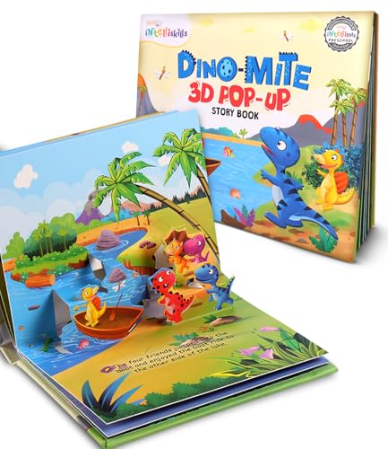 Intelliskills Premium Dino-Mite 3D Pop-Up Story Board Book for Kids, Learning & Educati…