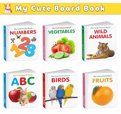 Pocket Board Book Set of ABC, Numbers, Fruits, Vegetables, Wild Animals, Birds - Kids e…
