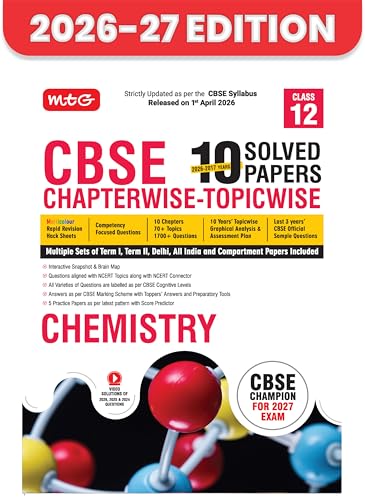 MTG CBSE Class 12 PYQs Book | 10 Years (2026-2017) Chapterwise Topicwise Solved Papers…