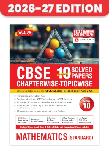 MTG CBSE Class 10 PYQs Book | 10 Years (2026-2017) Chapterwise Topicwise Solved Papers…