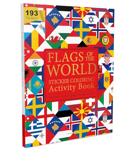 Flags of the World - Sticker Coloring Activity Book For Children : Continent, Country,…