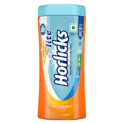 Horlicks Lite 450g, Energy for Active Adults | High Protein, No Added Sugar, 24 Vital N…