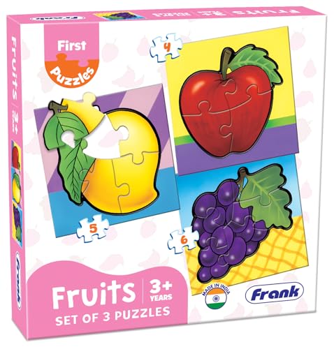 Frank Fruits - A Set of 3 Jigsaw Puzzle for Kids Above 3+ Years - Fun & Challenging Bra…