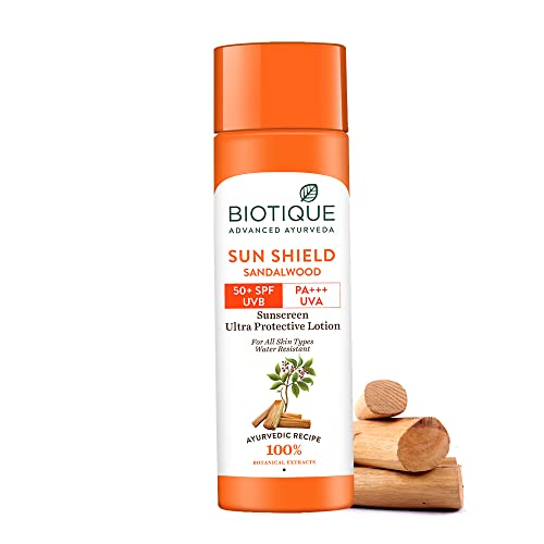 Biotique Bio Sandalwood Sunscreen Ultra Soothing Face Lotion, SPF 50+ |Ultra Protective…
