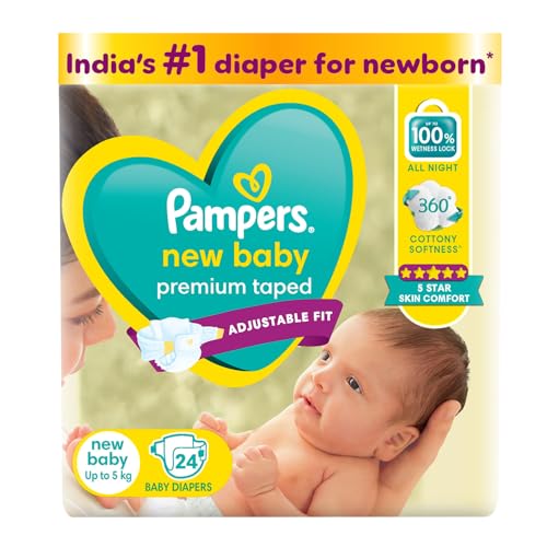 Pampers Active Baby Diapers, New Born, Extra Small, (NB, XS) size, 24 Count, Taped styl…