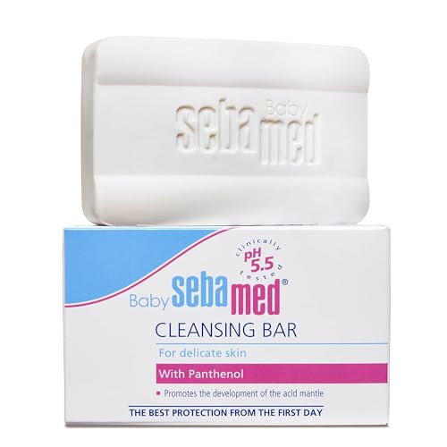 Sebamed Baby Cleansing Bar 100g|Ph 5.5 | With Panthenol|No tears & Soap Free bar| For D…