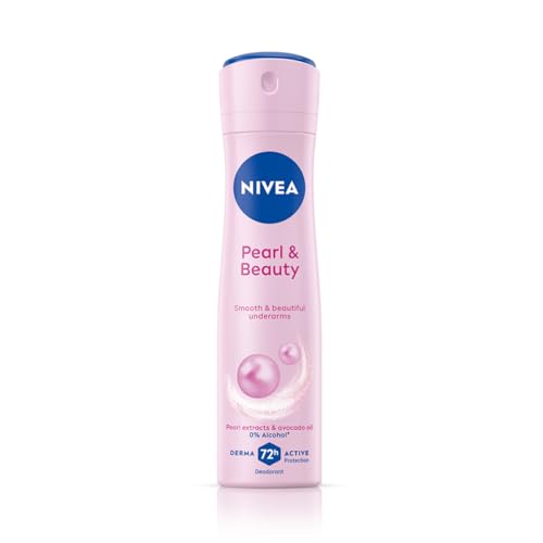 NIVEA Pearl & Beauty Deodorant Spray for Women, 72H Odour & Sweat Protection Underarm D…