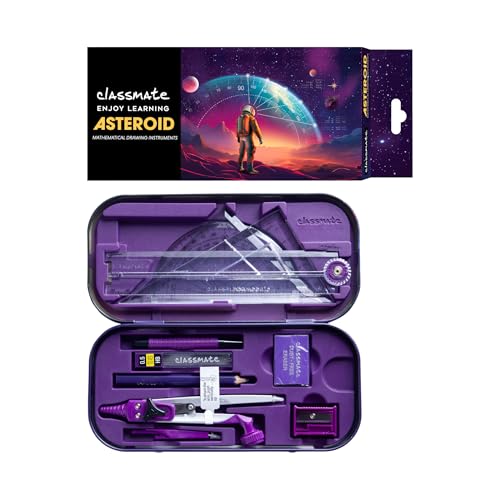 Classmate Asteroid Geometry Box | Compass-cum-Divider with arm locking mechanism | 30 c…