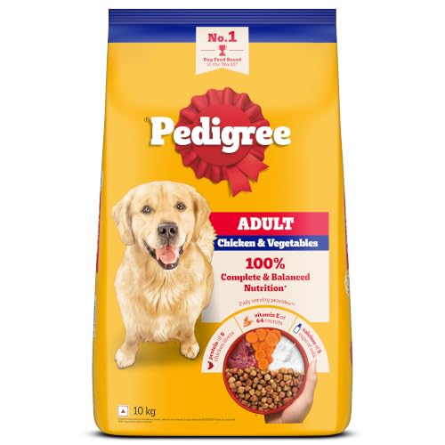 Pedigree Adult Dry Dog Food, Chicken & Vegetables, 10 kg, Contains 37 Essential Nutrien…