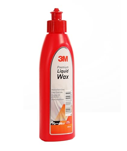 3M Premium Liquid Wax, Restores Car Paint Gloss and Lustre, Water Repellent, UV Protect…