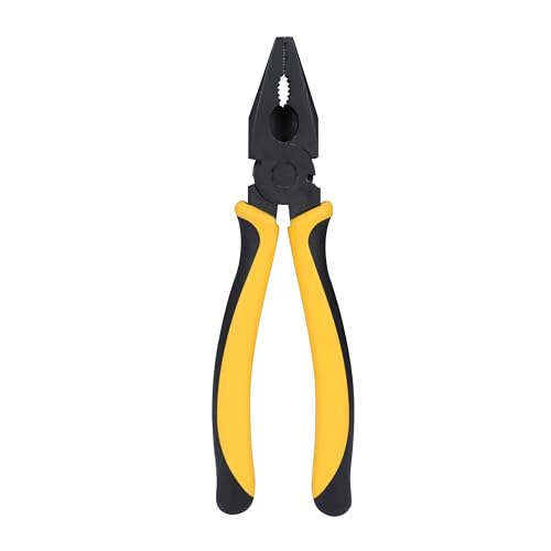 STANLEY 70-482 8'' Sturdy Steel Combination Plier Double Color Sleeve, Anti-Rust, Black…