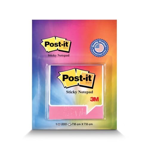 3M Post-it Sticky Note Cube, 200 Sheets (4 Colors x 50 Sheets) | 3" x 3" | Notes, remin…