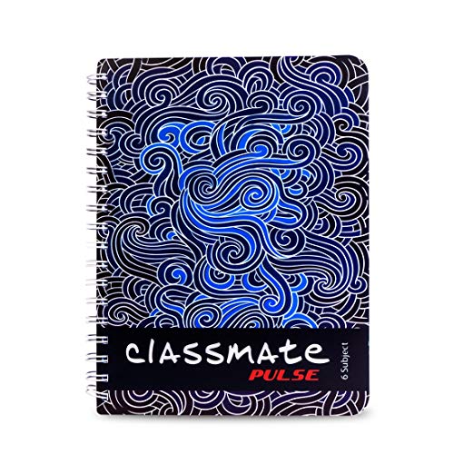 Classmate Pulse 6 Subject Notebook - Unruled, 300 Pages, Spiral Binding, 240mm*180mm