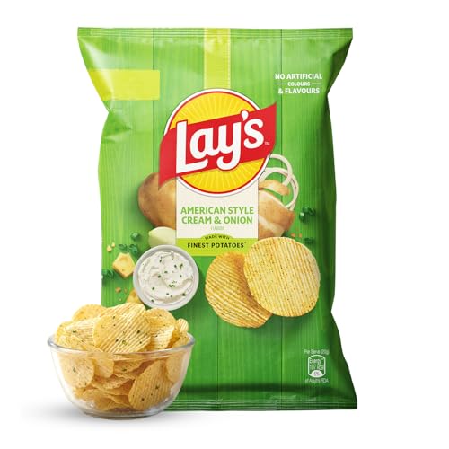 Lay's American Style Potato Chips - Cream & Onion, 58 Gm/52.9 Gm [weight may vary]
