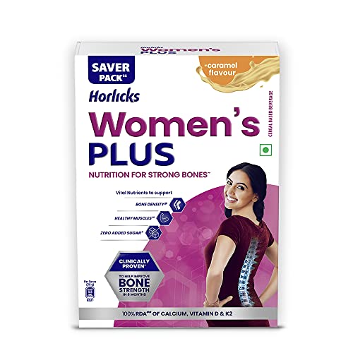 Horlicks Women's Plus Caramel Nutrition Drink 400 g Refill Pack, Nutrition for strong B…