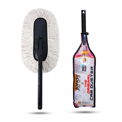 Jopasu Car Duster with Paraffin Wax-Treated Cotton Strands | Scratch-Free Dry Dust Clea…