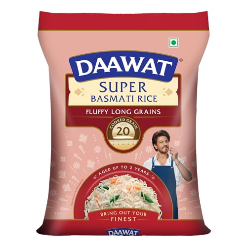 Daawat Super Pure Basmati Rice | Extra Long Grains| Cooked upto 20mm*