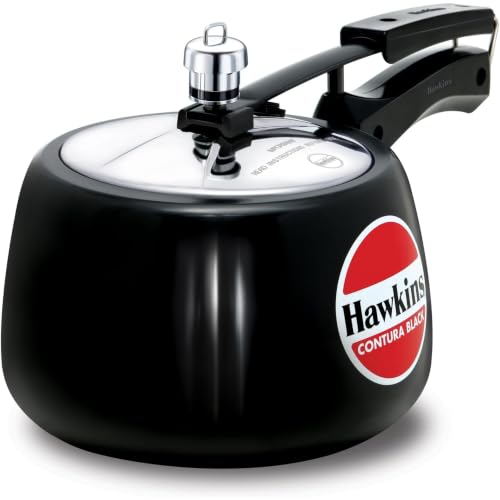 Hawkins 3 Litre Contura Black Pressure Cooker, Hard Anodised Inner Lid Cooker, Handi Co…