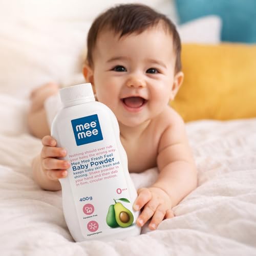 Mee Mee Baby Talcum Powder 400 g | Dermatologically Tested | Key Ingredients: Talc, Fra…