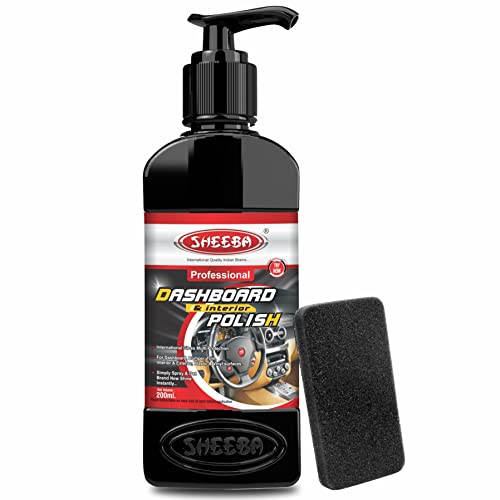 SHEEBA Dashboard & Interior Polish PROTECTANT with applicator pad for Cars & Bikes, Res…