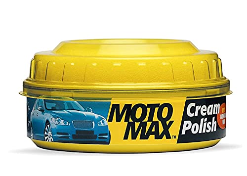 Motomax Bike & Car Cream Polish 230gm | Carnuba Wax & Micro Polishing Agents with Spong…