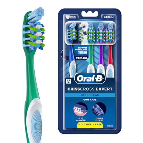 Oral-B Crisscross Gum Care Deep Clean Medium Bristles Manual Toothbrush For Adults, Mul…