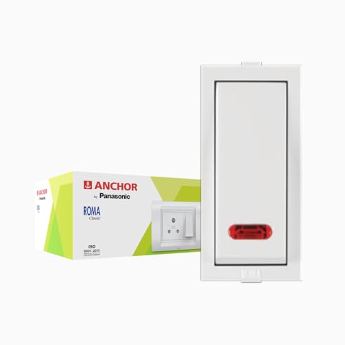 Anchor by Panasonic Roma Classic 1 Module 20A One Way Switch with Neon Indicator, Heavy…