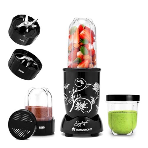 Wonderchef Nutri-blend 500W Mixer Grinder, 22000 RPM Motor, Smoothie Maker, Masala Grin…