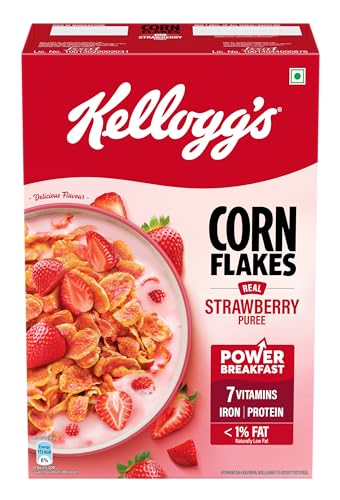 Kellogg's Corn Flakes Real Strawberry pure | Power of 5: Energy, Protein, Iron, Calcium…
