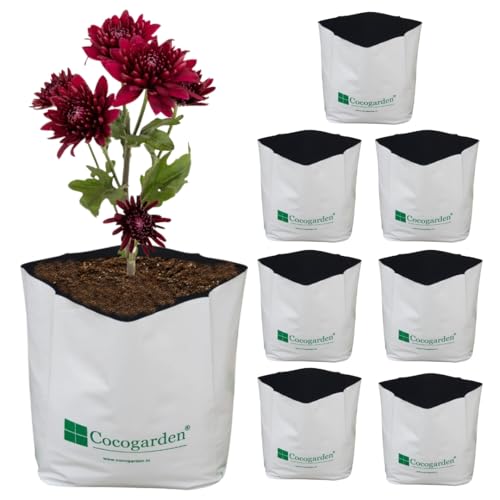 cocogarden UV Treated Poly Grow Bags for Terrace Gardening (24 x 24 x 40) cms (White, P…