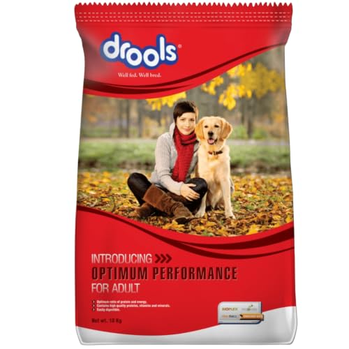Drools Optimum Performance Adult Dry Dog Food 10kg | Chicken Flavour | Optimum Protein…
