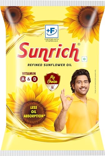 Sunrich Refined Sunflower Oil 750/800g Pouch | Edible Cooking Oil | Sunflower Oil for E…