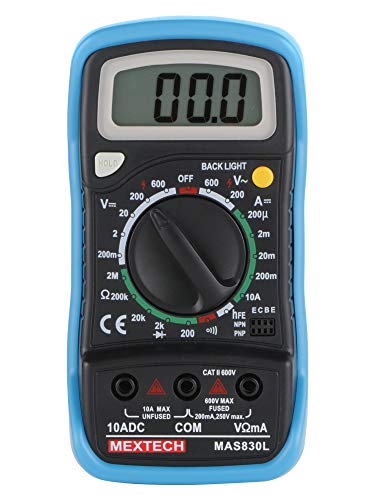 MEXTECH Battery Powered Mas830l 3 Digit, 1999 Counts, 600 Ac/dc Voltage Digital Multime…