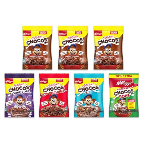 Kellogg's Multigrain Chocos Variety Pack of 7,156gm(Weight May vary) | Multigrain Energ…