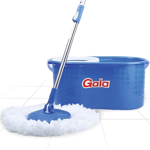 Gala Aqua Spin Mop with Bucket & 2 Microfiber Refills | Hands-Free Floor Cleaning Mop w…
