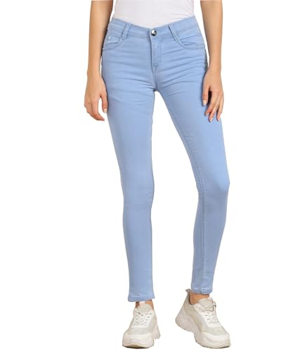 Nifty Women's Denim Stretchable Slim Fit Jeans (Jean_PLN_Sky Blue_32)