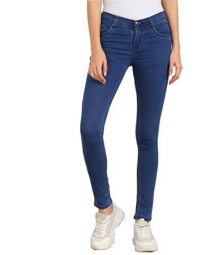 Nifty Women's Cotton Blend Stretchable Skinny Fit Jeans, Azure, 38