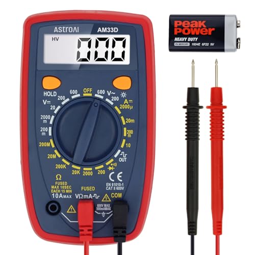 ASTROAI Digital Multimeter, 2000 Counts Multimeter with DC AC Voltmeter and Ohm Volt Am…