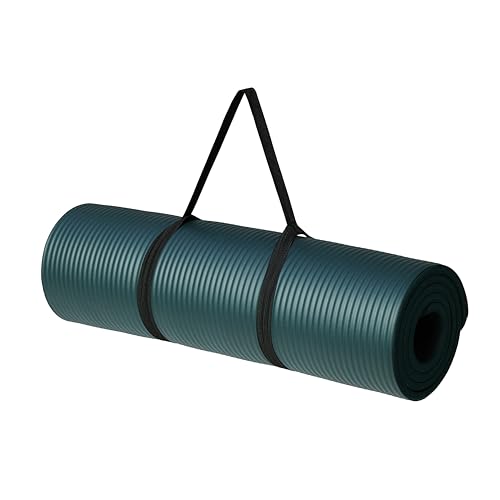 AmazonBasics 13mm Extra Thick Yoga and Exercise Mat with Carrying Strap, Steel