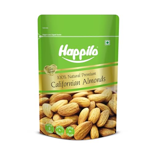 Happilo Premium Natural Californian Almonds 200g | Badam Giri, Healthy Snacks, Dry Frui…