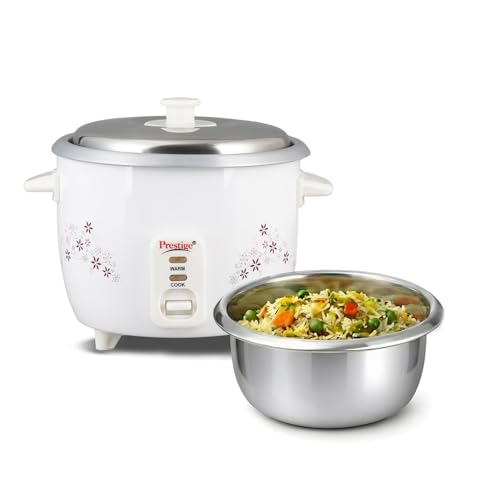 Prestige Delight PRWO 1.0 L Electric Rice Cooker|Detachable power cord|Durable body|Coo…