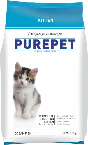 Purepet Kitten Dry Cat Food 1.2kg | Ocean Fish Flavour | Supports Active Behaviour | Ha…