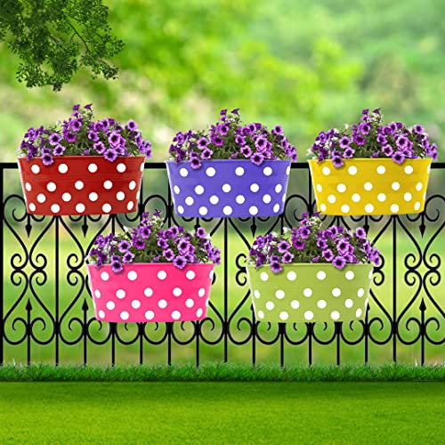 TrustBasket Oval Railing Planter – Premium Anti-Rust Hanging Pots for Plants | Stylish…