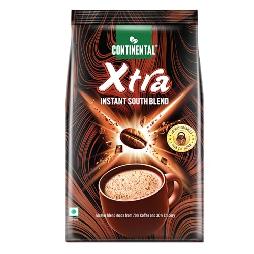 Continental Coffee Xtra Instant Coffee Powder | 200g Pouch | ‎70% Coffee 30% Chicory |…