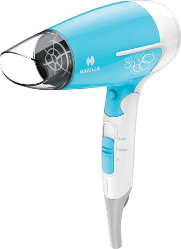 Havells HD3151 1200 W Foldable Hair Dryer; 3 Heat (Hot/Cool/Warm) Settings Including Co…