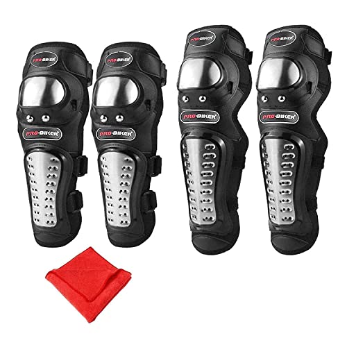 Allextreme Stainless Steel Knee Guard with Elbow Pads for Biker | Breathable Adjustable…