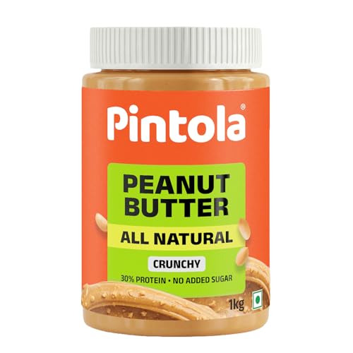 Pintola All Natural Peanut Butter Crunchy 1kg | Unsweetened | 30g Protein, Nut Butter,…