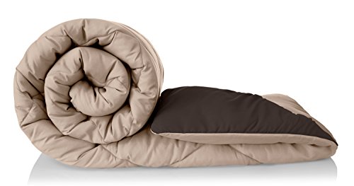 Amazon Brand - Solimo Microfibre Reversible Comforter, Single (Sandy Beige & Walnut Bro…